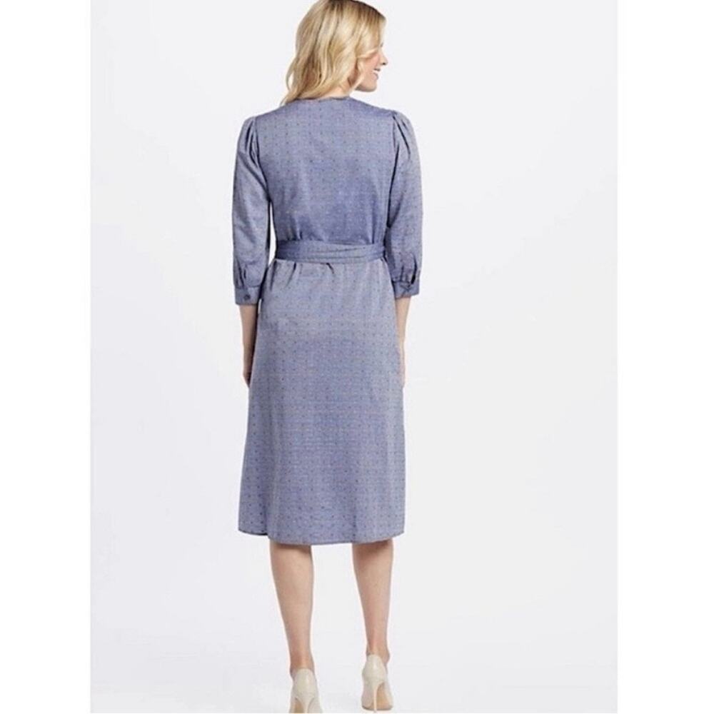 Draper James Embroidered Dot Chambray Wrap Dress Sz.12 NWT - Picture 3 of 16